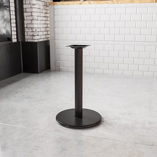 Flash Furniture Beverly 18" Round Restaurant Table Base with 3" Diameter Table Height Column, Commercial Cast Iron Restaurant Round Table Base, Black