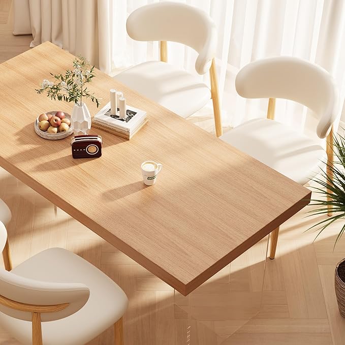 Kitchen Dining Chairs Set of 2 Modern Soft Linen Farmhouse Dining Room Chair, Beige/Original