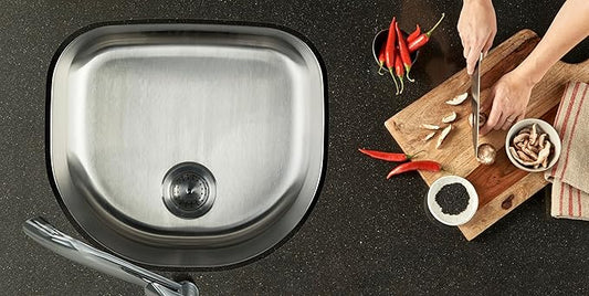 MSI 23 Inch x 21 Inch Undermount Single Bowl 18 Gauge Stainless Steel Kitchen Bar Sink and Strainer