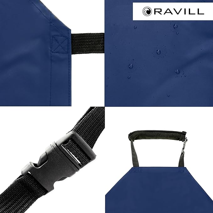 Ravill Waterproof Apron For Men and Women - 2 Pockets - 35" Long Multi Purpose Work Aprons for Dishwashing, Dog Grooming