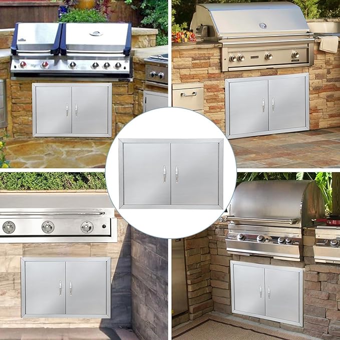 31" X 24" Stainless Steel Outdoor Kitchen Door – Flush Mount BBQ Access Door, Waterproof & Corrosion-Resistant for BBQ Island, Fireplace, Sink Cabinet