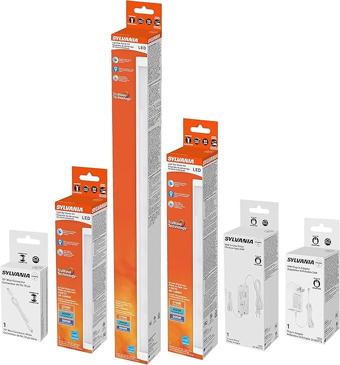 Sylvania TruWave Natural Series 3-Way Selectable 9" LED Under Cabinet Light Starter Kit, Soft / Cool / Daylight, Plug-in Adapter - 1 Pack