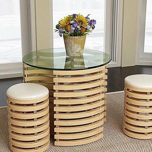1 Inch Thick Round Tempered Glass Table Top Clear Glass Polished Edge for Kitchen Island or Conference Table Shatterproof Design