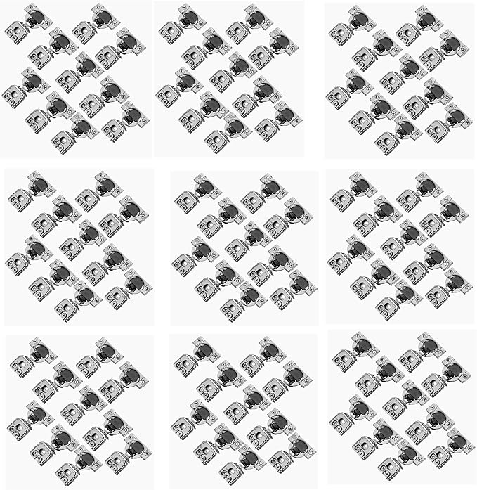 100 Pieces Soft Close 1-1/4" Overlay Cabinet Hinge Cabinet Kitchen Hardware Kitchen Cabinet Door Hinges with Screws 105 Degree 6 Ways 3 Cam Adjustment