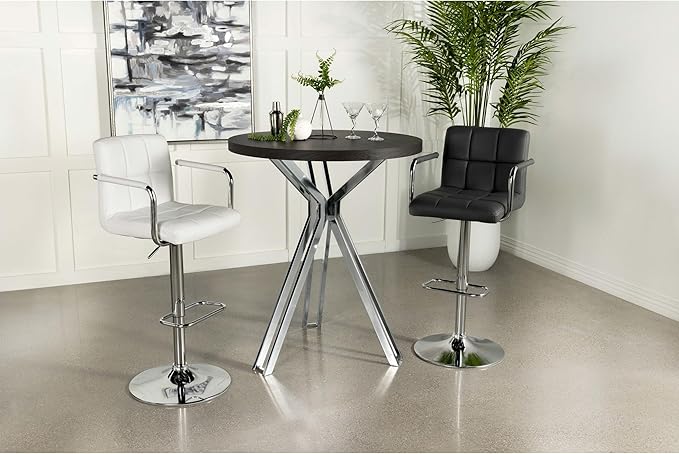 35-inch Pub Height Round Bar Table in Dark Oak for Kitchen Island or Outdoor Use