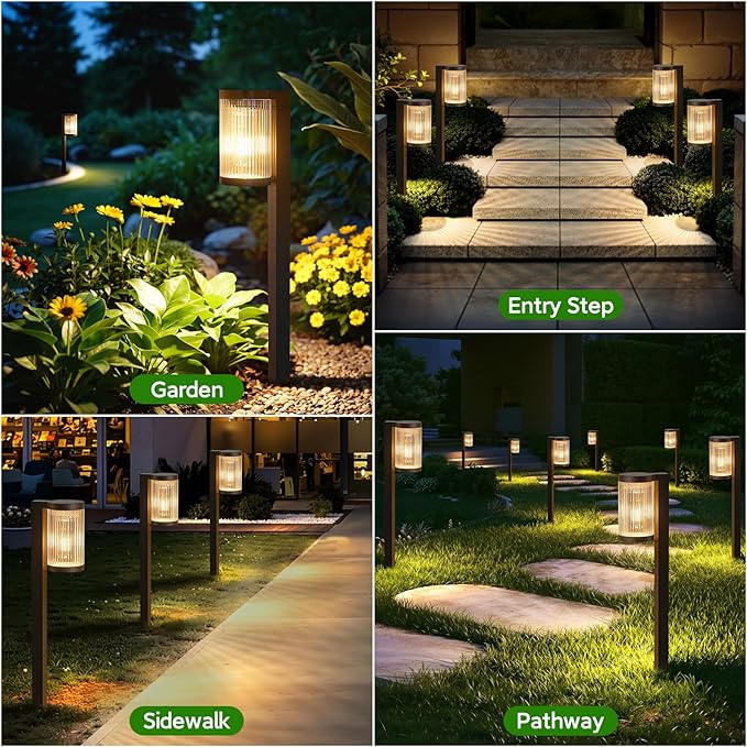 ELECLINK Solar Pathway Lights Outdoor, 4 Pack Upgraded Outdoor Solar Lights for Outside Super Bright Up to 12Hrs, IP65 Waterproof Solar Garden Lights for Yard Path Walkway Decor Landscape Lighting