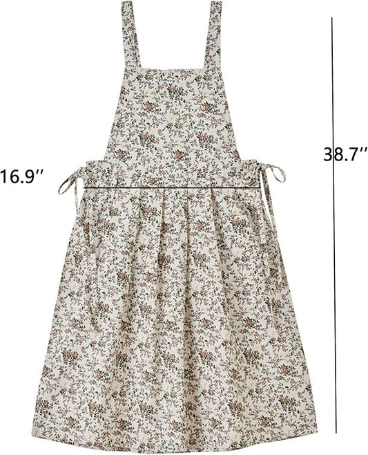 Adult Kitchen Apron Floral Cotton Waterproof Adjustable Apron Cooking Baking Garden Chef Apron with Pocket