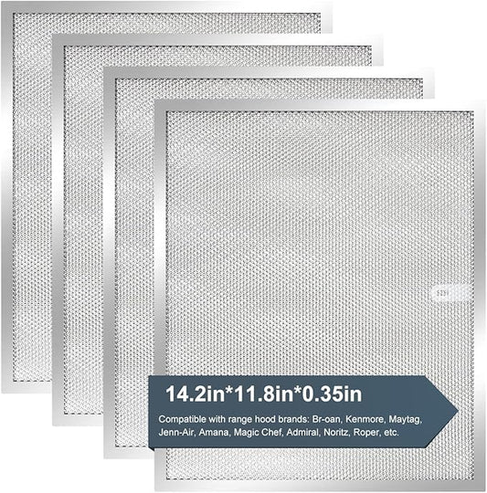 BPS1FA30 Range Hood Grease Filter 11-3/4" x 14-1/4"(2-Pack) Aluminum Filter Compatible with Bro.an Nu.Tone Allure Range Hood filter,Replaces 99010299 99010305 S99010305 AP3378953 by oneket
