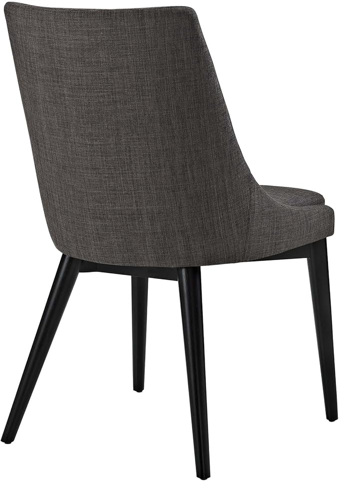 Modway Viscount Mid-Century Modern Upholstered Fabric Two Kitchen and Dining Room Chairs in Brown