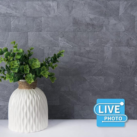 Art3d 10-Pack Peel and Stick Backsplash Tile for Kitchen Bathroom Fireplace Vanitity, Self-Adhesive Wall Tile in Blue Grey