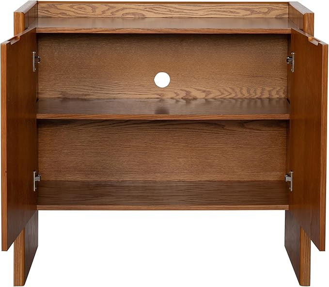 Amposei Modern Vintage Small Sideboard 34-Inch Entryway Storage Cabinet Coffee Bar Cabinet with Adjustable Shelf for Living Dining Room Kitchen Hallway, Walnut