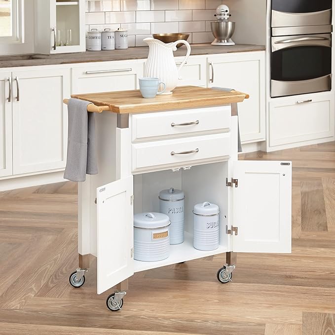 homestyles Dolly Madison Off-White Kitchen Cart