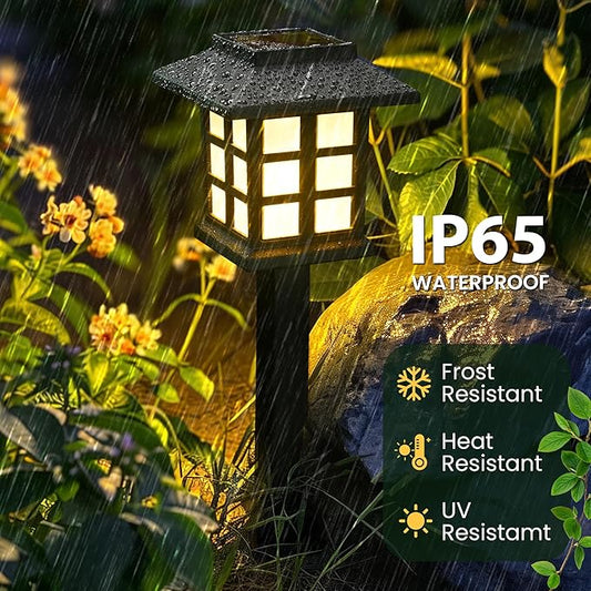 GIGALUMI Solar Outdoor Lights,16 Pack LED Solar Lights Outdoor Waterproof, Solar Walkway Lights Maintain 10 Hours of Lighting for Your Garden, Landscape, Path, Yard, Patio, Driveway
