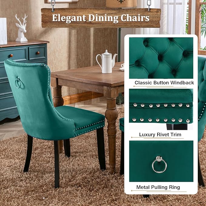 Goujxcy 7-Piece Extendable Dining Table Set for 6-8 People 63-78 Inch Kitchen Table Set with 6 Velvet Upholstered Chairs Farmhouse Rectangular Dining Room Table Set for Kitchen Dining Room Apartment