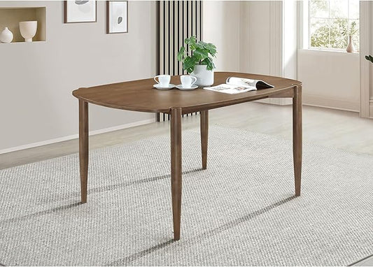 Solid Wood Dining Table Mid-Century Modern Dining Table with Rounded Edges Stylish Kitchen Table for Home Practical