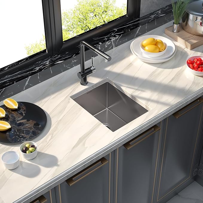 MENSARJOR 14 x 18 Inch Undermount Sink, 16 Gauge Stainless Steel, Handmade for Kitchen, Bar, or Outdoor Use