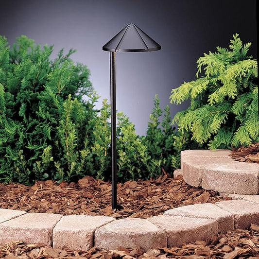 Kichler 15315BKT Six Groove Path & Spread 1-Light 12V, Textured Black