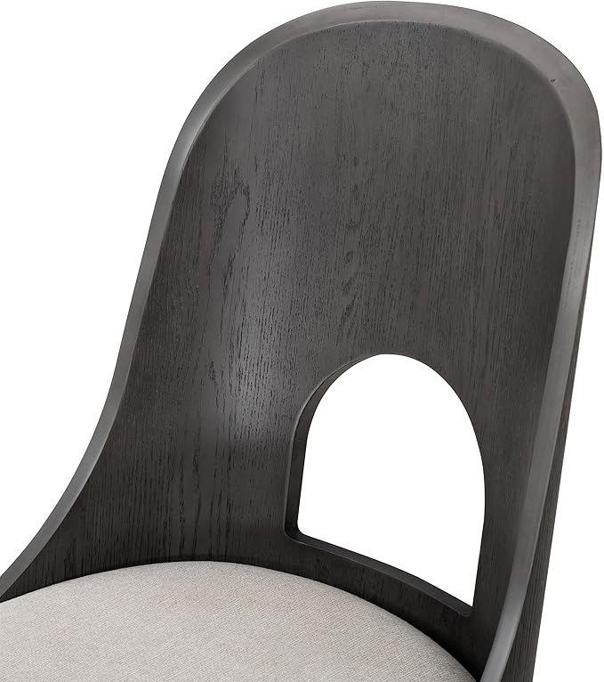 Furniture of America Selyra Modern Solid Wood Counter Height Chairs Set of 2 with Curved Wood Back, Comfortable Upholstered Seating for Dining Room, Home Kitchen, Ash Grey