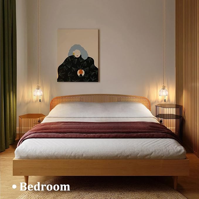 Shenmoyl Plug in Pendant Light Hanging Light Fixture Corded On/Off Switch Brass Pendant Light with Clear Tulip Glass Lampshade for Bedroom Living Room Kitchen Island