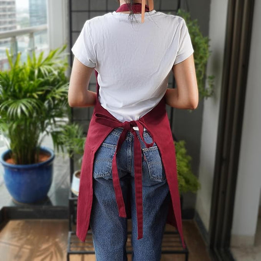 100% Cotton Kitchen Apron with 2 Pockets – Adjustable Chef Apron for Cooking Baking BBQ – Unisex Apron