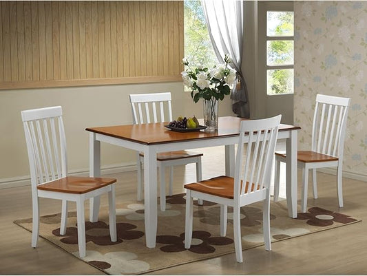 Boraam Bloomington Dining Chair, White/Honey Oak, Set of 2