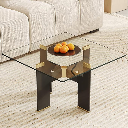 Tempered Glass Table Top, 24" Square Glass Table Top with Durable and Heat-Resistant,Clear Glass Table Tops Versatile for Dining Table, Kitchen Table,Coffee Tables, Office Table