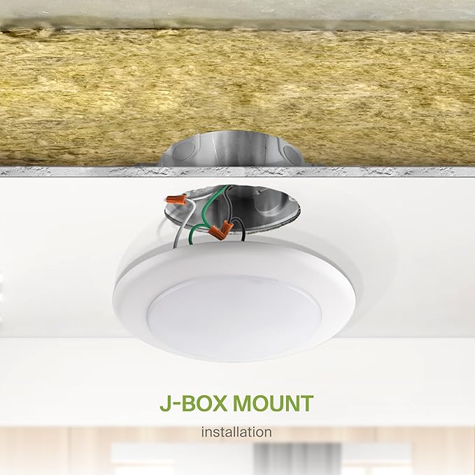 ASD 6 Pack LED Disk Lights 6 Inch, 15W 5CCT 2700K-5000K 1245LM CRI90+, Dimmable Flush Mount Ceiling Light Fixture, Low Profile Surface Mount Disc Lights, Junction Box or Recessed Can Install, UL