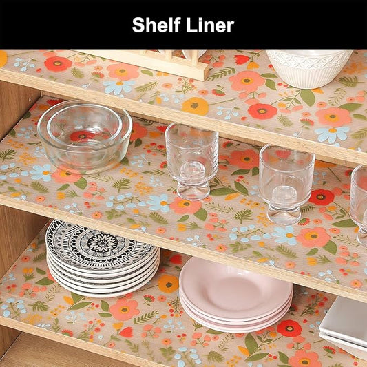 Cooyes Shelf Liner – Premium Non-Adhesive Cabinet & Drawer Liner for Kitchen – Waterproof Shelf Paper with Modern Pattern – Durable EVA Cabinet Mat – Easy to Cut (24" W x 120" L)