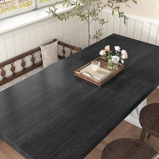 WESTICK Black Wood Countertop Contact Paper Self Adhesive Kitchen Wood Contact Paper for Countertops Waterproof Wooden Wallpaper Peel and Stick Wooded Vinyl Wrap for Cabinet Furniture Table 15.8"x196"
