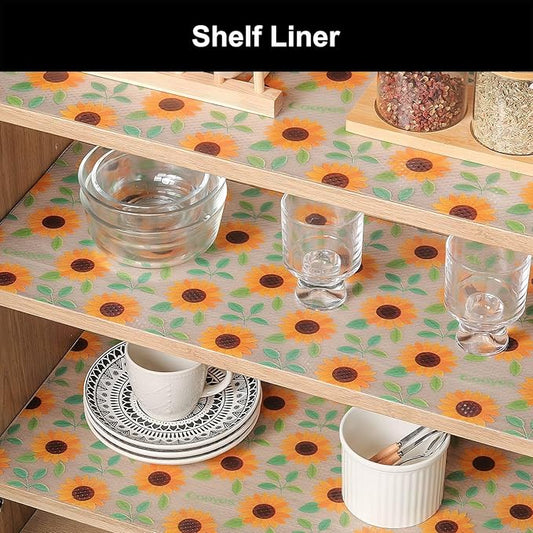 Cooyes Shelf Liner – Premium Non-Adhesive Cabinet & Drawer Liner for Kitchen – Waterproof Shelf Paper with Modern Pattern – Durable EVA Cabinet Mat – Easy to Cut (24" W x 120" L)
