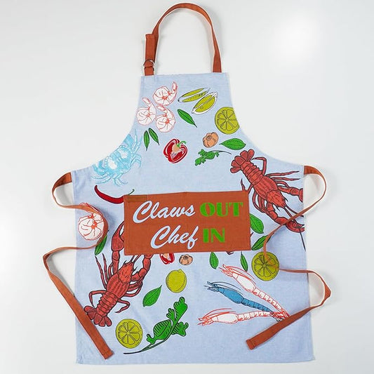 100% Cotton Printed Kitchen Apron with 2 Pockets for Men and Women – Adjustable Chef Apron - Machine Washable