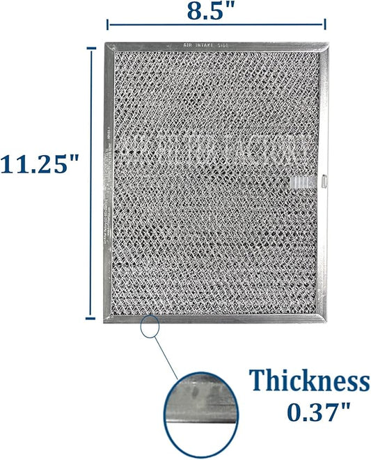 Air Filter Factory LL62F, LL6200, MM 6500 Compatible For Broan Nutone Aluminum Grease Mesh Charcoal Carbon Combo Range Hood Filter (Pack of 2)