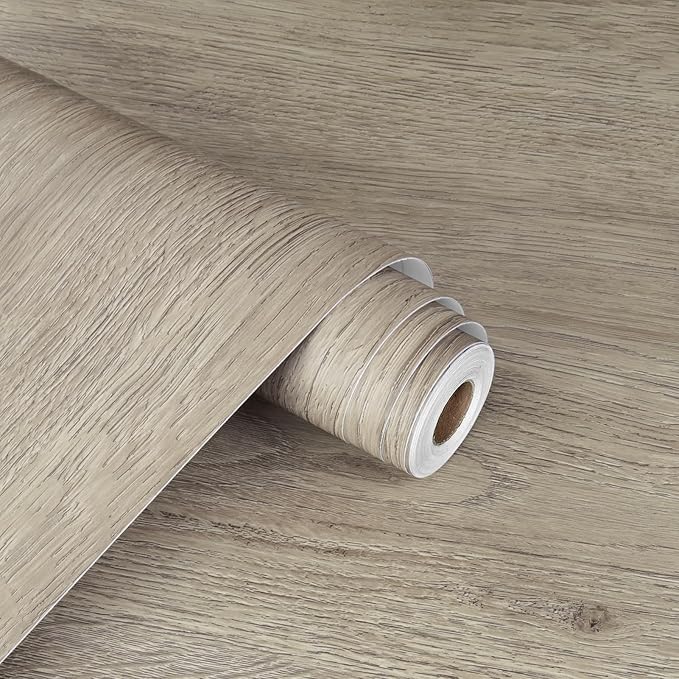 WESTICK Wood Walllpaper Peel and Stick Modern Wood Grain Contact Paper for Cabinets Kitchen Countertop Peel and Stick Wooden Wallpaper for Walls Bedroom Bathroom Vanity Vinyl Roll 15.8" x 393"