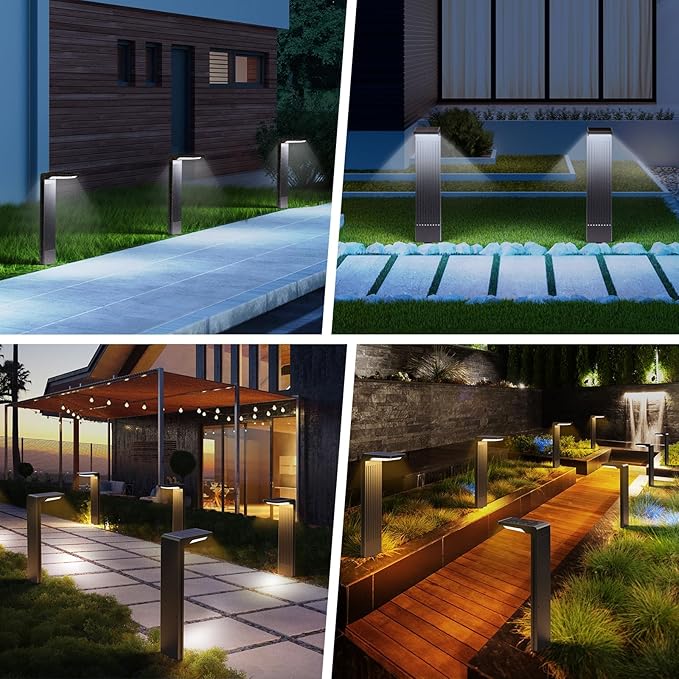COXSENI Solar Pathway Lights Outdoor 6Pack, Bright 60LED Solar Path Lights Outside Waterproof, Warm & Cool Walkway Light Solar Powered, Landscape Lighting for Driveway Lawn Patio Garden Yard