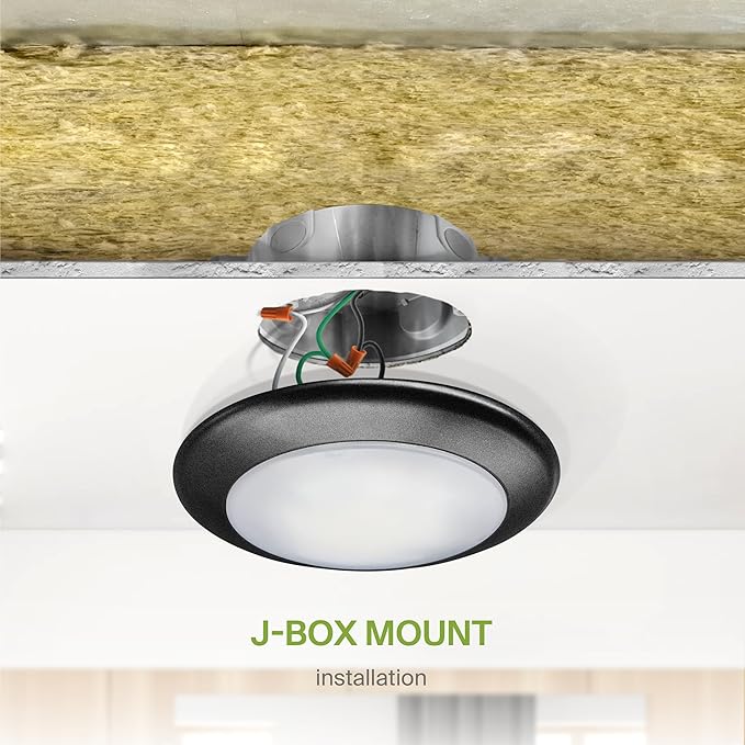 ASD 1 Pack LED Disk Lights 6 Inch, 15W 5CCT 2700K-5000K 1245LM CRI90+, Dimmable Flush Mount Ceiling Light Fixture, Low Profile Surface Mount Disc Lights, Junction Box or Recessed Can Install, ETL