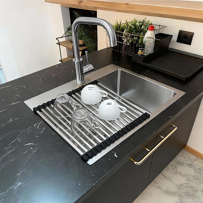 Small Kitchen Sink 19x17x9 Inch Drop In Bar Sink - 18 Gauge Brushed Stainless Steel for RV Kitchen, Wet Bar, Outdoor Prep Sink