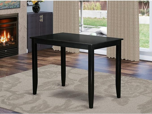 East West Furniture BUT-BLK-T Buckland Rectangle Counter Height Table for Small Spaces, 30x48 Inch, Black