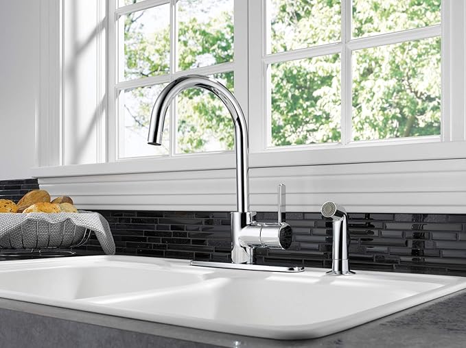 Peerless Precept Single-Handle Kitchen Sink Faucet with Side Sprayer, Matte Black P199152LF-BL