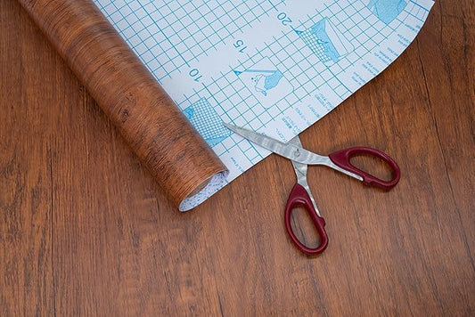 17.71" X 590" Peel and Stick Wood Grain Contact Paper Brown Wooden Look Wallpaper Self-Adhesive Decorative Wood Wallpaper Removable Vinyl Film Easy to Apply for Old Furniture Kitchen Cabinets