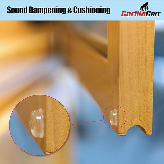 Pack of 100 Sound Dampening Cabinet Door Bumpers - Clear Soft Close Self Adhesive Rubber Pads - Transparent Rubber Feet for Drawers, Cupboards
