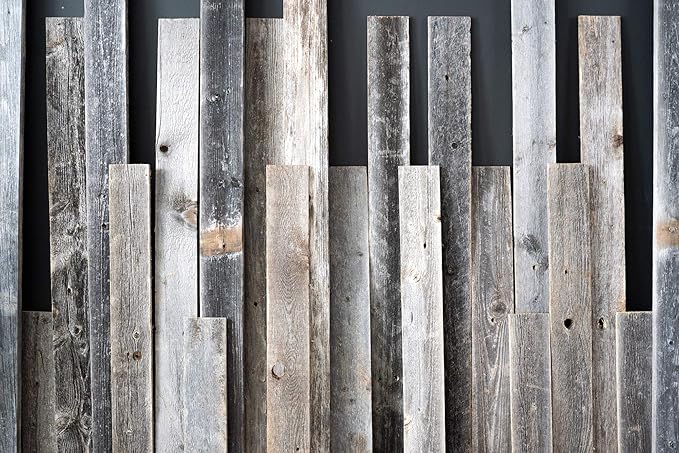 Rustic Farmhouse Reclaimed Barn Wood Bundle | 47 inch | Wood Plank | Wall Panels | Remodeling| DIY | Repurposed | Decoration | Shiplap | Natural Weathered Gray | Pack of 6 Planks