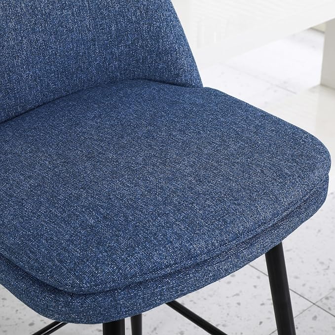 Modern Dining Chairs,Set of 2,Sturdy and Stylish,Simple Natural Design,Swivel Bar Stools with Back,Versatile Use in Kitchen Island Pub,Applicable to Front Porch,Garden,Patio,Reception Room,Blue-Linen