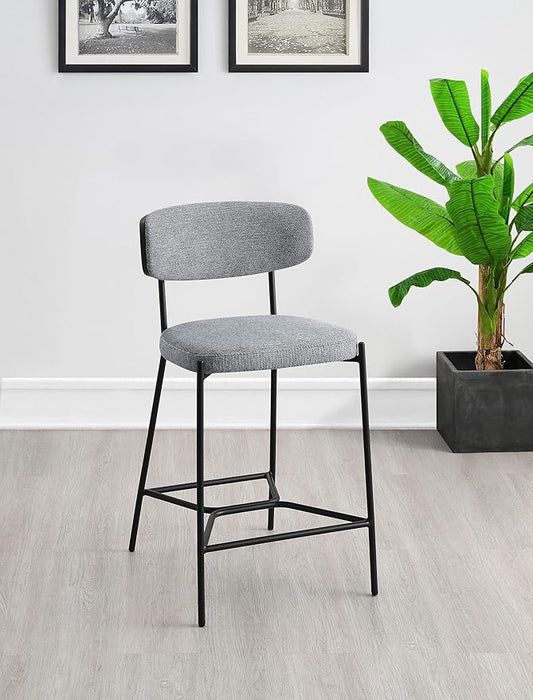 Coaster Home Furnishings - Elison - Counter Height Stools (Set of 2) - Curved Backrest, Padded Seat, Footrest - Kitchen & Dining - 24-inch - Grey - 182646
