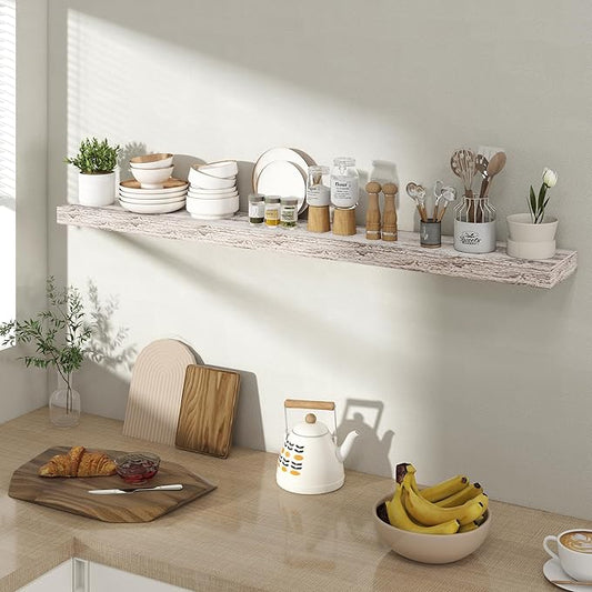 Acovy 48 Inch Floating Shelves for Wall 1 Pack, 48" Wall Shelves for Books, Storage, Decor, Wall Mounted Floating Shelf with Invisible Brackets for Kitchen, Living Room, Rustic