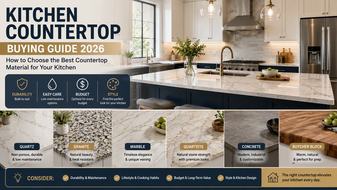 Kitchen Countertop Buying Guide: How to Choose the Best Countertop Material for Your Kitchen in 2026