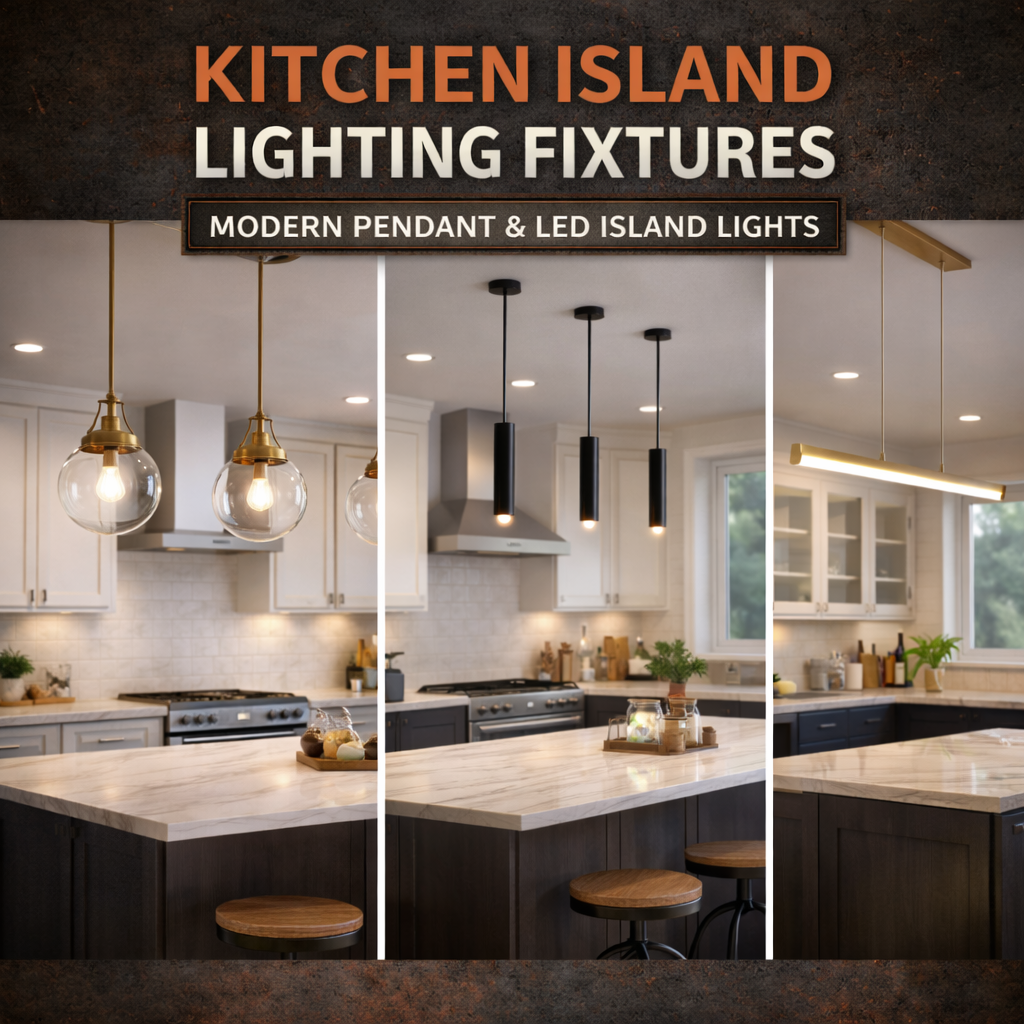 Kitchen island lighting fixtures with modern pendant lights over kitchen island
