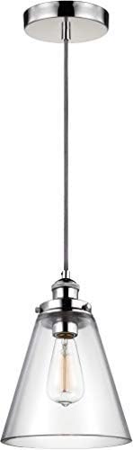 Feiss Lighting-Baskin-Pendant 1 Light in Modern Style-8.5 Inch Wide by 11.63 Inch High-Polished Nickel Finish -Tradit