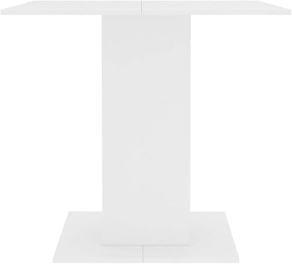 White Engineered Wood Dining Table, Square Modern Kitchen Dinner Table for 4 People, 31.5 Inch Simple Design for Dining Room, Easy Assembly