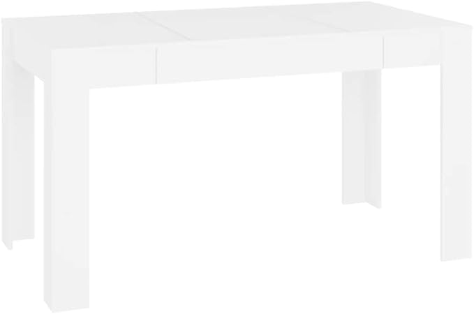 Dining Table White Engineered Wood Rectangular 55"x30" Modern Simple Kitchen Table for 6 Seating Indoor Spaces