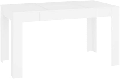 White Dining Table for 6 Rectangular Engineered Wood Modern Minimalist Kitchen Dining Room Table